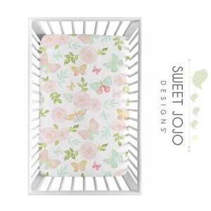 Sweet Jojo Designs | Butterfly Floral Collection | Size Crib Sheet
